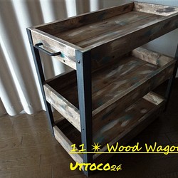 11_✴ Iron Wood Wagon ✴ 送料無料  (#Uttoco24 #ワゴン #カート #収納 #移動 ) 1枚目の画像