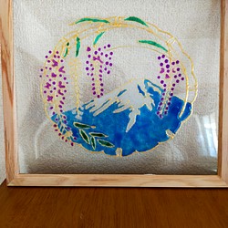 ステンドグラス風⑥富士と藤の花 1枚目の画像