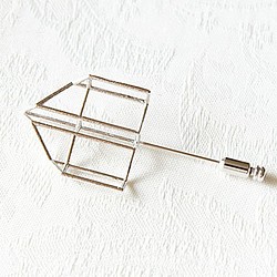 Origami 紙飛行機 ブローチ/Silver イカヒコーキ型 1枚目の画像