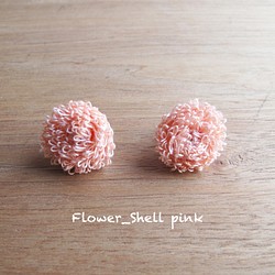 《受注製作》Earrings , Tatting Flower_ shell pink 1枚目の画像