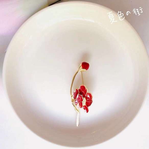優雅なブローチシリーズ カメリア 姫椿 ひめつばき モネのガーデン イメージ 植物 花 花