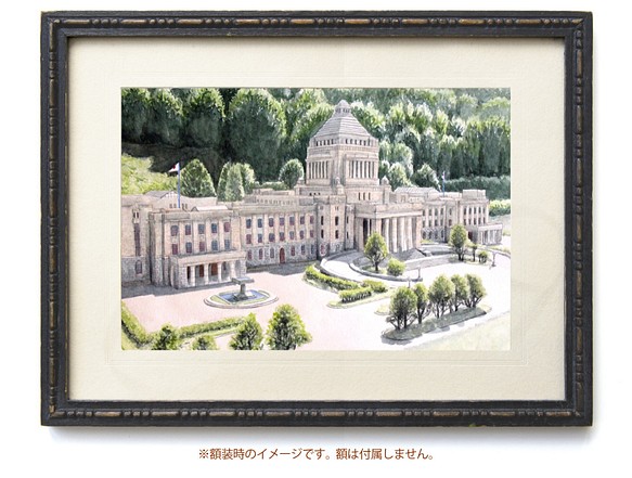 格安販売の 原画 国会議事堂 水彩画 額無し 建物風景画絵画インテリアプレゼントに 水彩絵具 墨 Pinellaspowerwashing Com