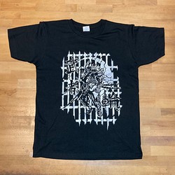 オリジナル和柄Tシャツ『武者輪カタナ』（ブラック）Sサイズ 1枚目の画像