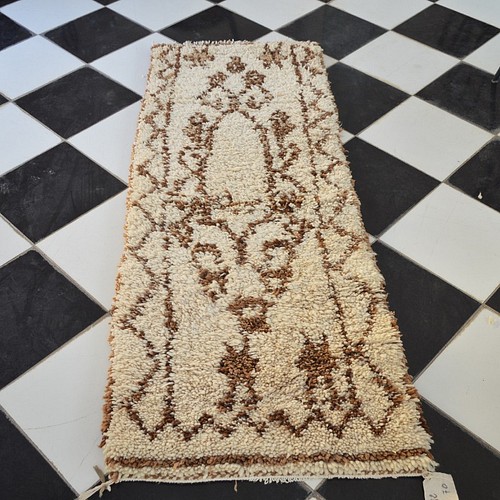 モロッコ製手織りラグ絨毯アジラル ビンテージ オールドラグ 70cm 