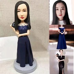 【オーダーメイド】3D肖像画置物写真人形/記念日・誕生日プレゼントに/父母親/似顔絵/彼氏彼女雛様雛飾彫刻贈り物/ドレス
