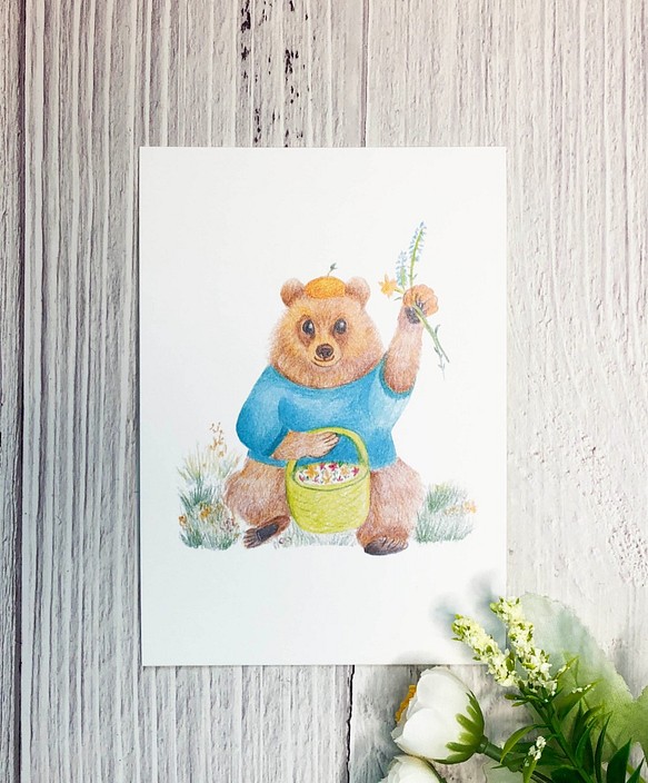 色鉛明信片- 熊 | Bear postcard 第1張的照片