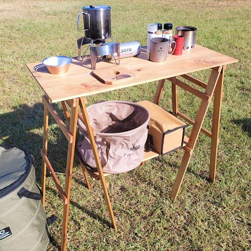 キッチンテーブル 折り畳みテーブル アウトドア 木製 軽量 キャンプ ...