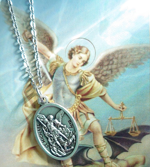 大天使聖ミカエルパワフルに貴方を守る御守りネックレス 名作 気質アップ コロナのお守りにも
