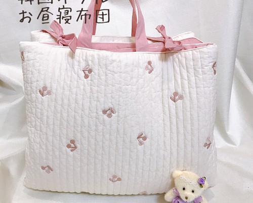 さくらんぼ刺繍 ✨韓国イブル ベビー お昼寝100×145(±3)ピンク