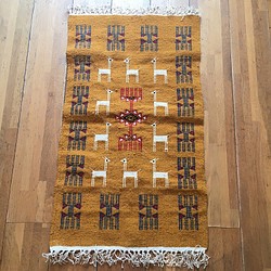 キリム80x50規格 ウール　手織り　チュニジア直送　ラグ・マット　ガゼル102 1枚目の画像