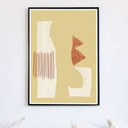 【アートポスター】インテリアポスター　四角　抽象画　アブストラクト　北欧　絵　丸 1枚目の画像