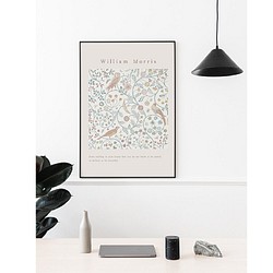 人気【アートポスター】　インテリアポスター　ウィリアムモリス　抽象画　壁掛け　英字　モノトーン 北欧　花 1枚目の画像