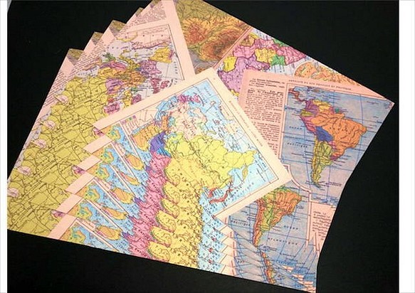 グランドセール 厚紙 コラージュペーパー 世界地図 オリジナル 一番の贈り物