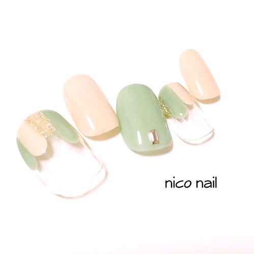 再販 2 カーテンネイル ミントネイル カーキネイル くすみグリーン ネイルチップ ネイルシール Nico Nail 通販 Creema クリーマ ハンドメイド 手作り クラフト作品の販売サイト