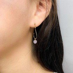 薰衣草紫水晶流線型耳環 文藝氣息 典雅高貴 第1張的照片