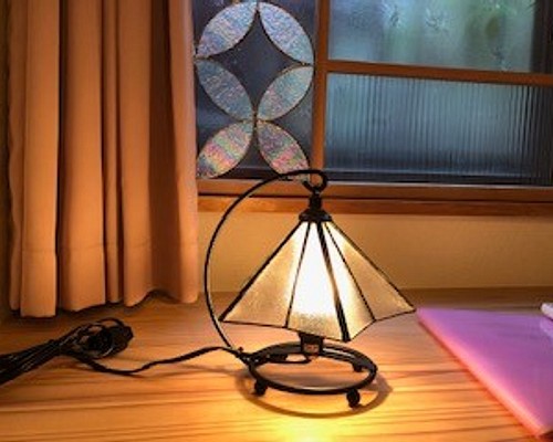 昭和のレトロガラス『夜空』ランプ スタンドライト・テーブル 