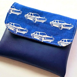 coolなmini car柄（blue)の移動ポケット 1枚目の画像