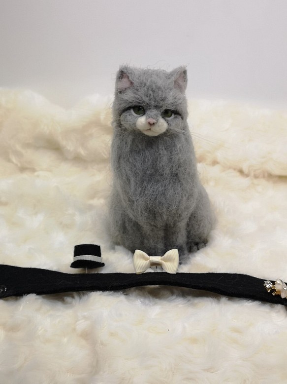 ☆マリンの家☆羊毛フェルト 猫 ウェルカムドール ハンドメイド ねこ ネコ フェルト猫 結婚