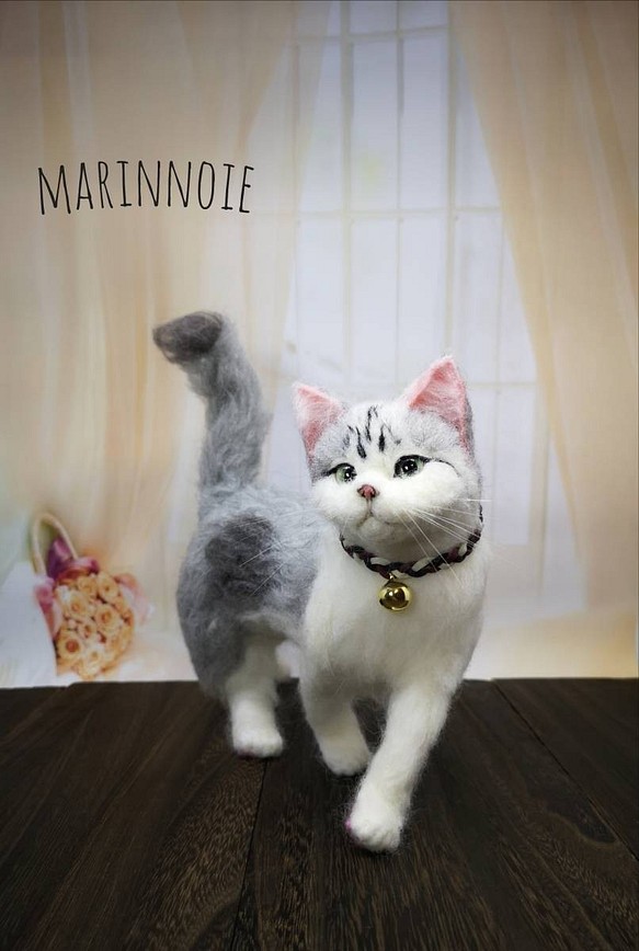 ☆マリンの家☆羊毛フェルト 猫 三毛猫 ハンドメイド ねこ ネコ