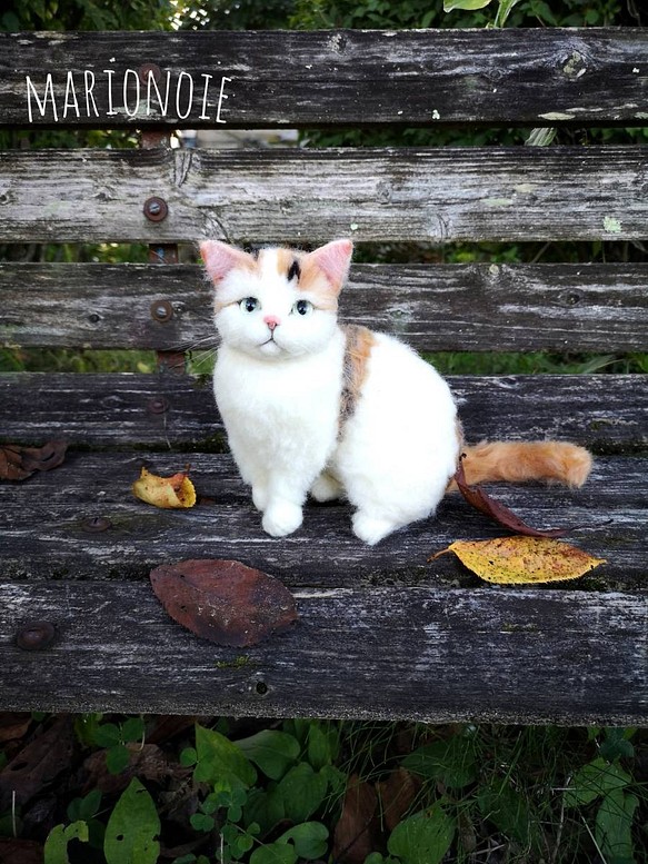 ☆マリンの家☆羊毛フェルト 猫 三毛猫 ハンドメイド ねこ ネコ