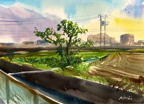 水彩画 原画 いつか見た風景 F4 242 332 Mm 絵画 Ryuji Watercolor 通販 Creema クリーマ ハンドメイド 手作り クラフト作品の販売サイト