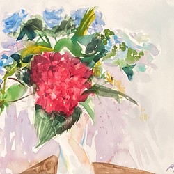 【水彩画】原画「初夏の花」 F4：242×332 mm 1枚目の画像