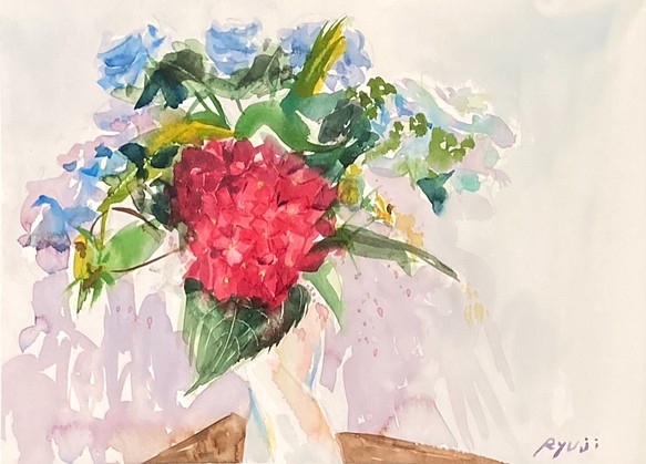 【水彩画】原画「初夏の花」 F4：242×332 mm 1枚目の画像