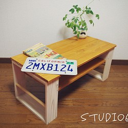 ハンドメイド テーブル ホワイト ローテーブル・リビングテーブル studio64 通販｜Creema(クリーマ)