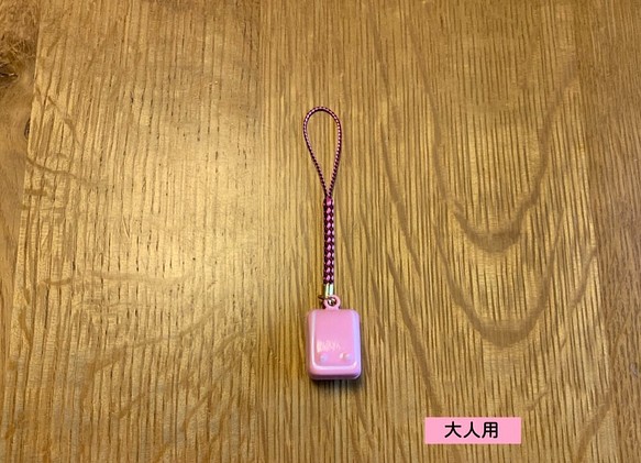 ランドセル 水琴鈴（すいきんすず）ストラップ　ピンク　根付紐　エンジ×ピンク　大人用 1枚目の画像