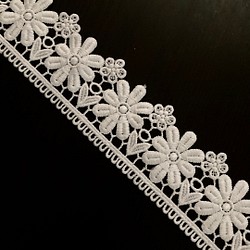 刺繍レース 雪の結晶 花 白 刺繍リボン チロリアンテープ 洋裁 ハンドメイド | fleettracktz.com