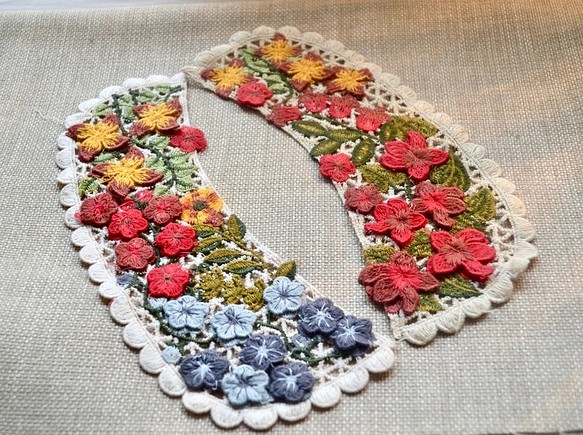 3d 立体 花 クロシェ かぎ編みモチーフ 付け襟 昭和レトロ エスニック 北欧 刺繍レース スカラップ アジアン 布 レース Byuri 3月15日から長期間お休み 通販 Creema クリーマ ハンドメイド 手作り クラフト作品の販売サイト