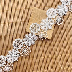 刺繍レース 雪の結晶 花 白 刺繍リボン チロリアンテープ 洋裁 ハンドメイド | fleettracktz.com