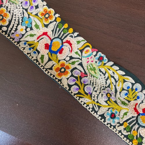 インド サリーボーダー 手刺繍リボン ヴィンテージ アンティーク 