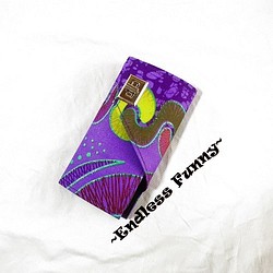 iPhone6/6S★アフリカン手帳型スマホケース（紫） 1枚目の画像
