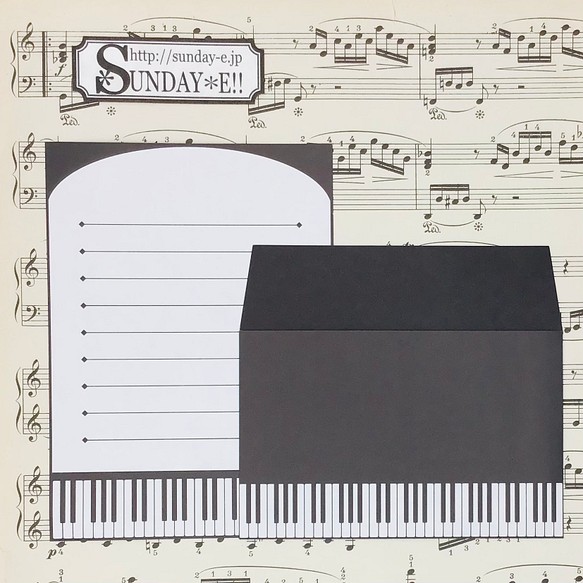 ピアノ　ミニレターセット　ドーム柄 1枚目の画像
