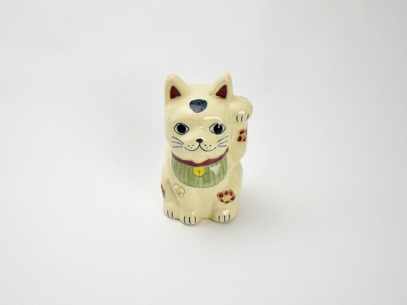 招き猫 椿画(左手：良縁、商売繁盛) / 2種展開 / 陶泉窯