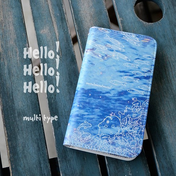 Hello!Hello!Hello!　手帳型　スマホケース　Android/iphone対応 1枚目の画像