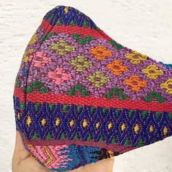 マヤのマスク　花の妖精　グアテマラ雑貨　民族織物　手織物 1枚目の画像