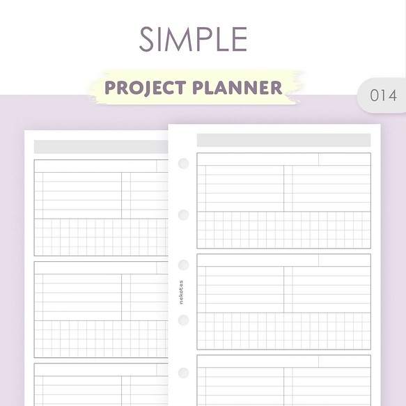 014 M5 A5 Project Planner プロジェクト管理 システム手帳リフィル 文房具 ステーショナリー Nekotes 通販 Creema クリーマ ハンドメイド 手作り クラフト作品の販売サイト