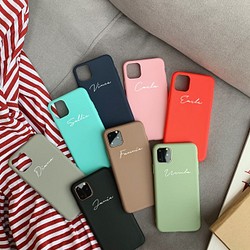 【名前入れスマホケース 】iphone全機種対応８カラー　送料無料　シンプル　スマホケース 1枚目の画像