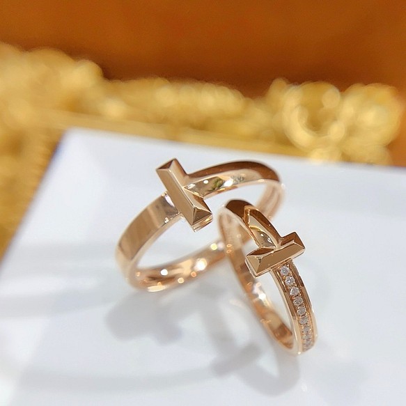 『時間限定』受注制作K18のゴールドリングメンズ・レディース/名入れ可能/結婚指輪/天然 ダイヤモンド リング最高 1枚目の画像