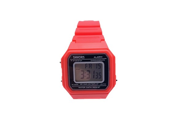 シンプルで可愛いデジタル時計 Sh 316 レッド 腕時計 Aconteg 通販 Creema クリーマ ハンドメイド 手作り クラフト作品の販売サイト