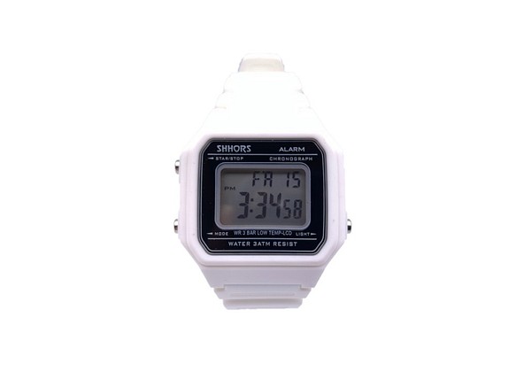 シンプルで可愛いデジタル時計 Sh 316 ホワイト 腕時計 Aconteg 通販 Creema クリーマ ハンドメイド 手作り クラフト作品の販売サイト