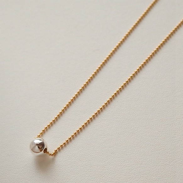 silver ball necklace / 45cm 1枚目の画像