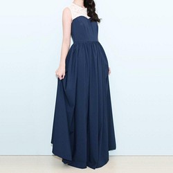 Lace York Blue Long Dress 1枚目の画像