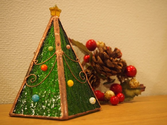☆ 玻璃聖誕樹 ☆ 帶 LED 蠟燭 [需要訂購] 第1張的照片