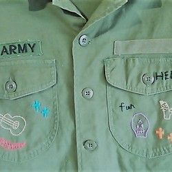 Men's　アーミーリメイク刺繍ジャケット 1枚目の画像