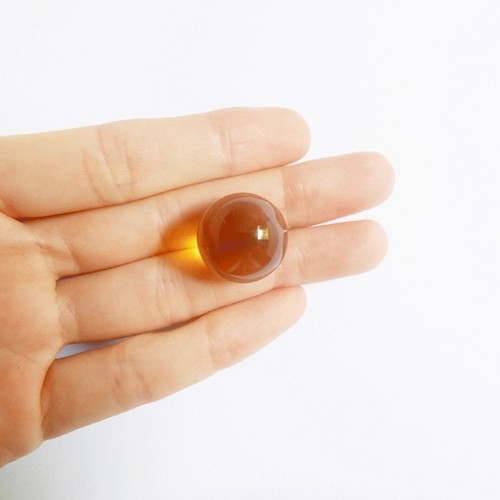 シトリン・黄水晶の丸玉（直径20mm）バリ島の僧侶による祈祷＆浄化済み 