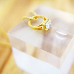 免費送貨[K18YG] 18K黃金（帶雕刻）/黃金嬰兒戒指（鑽石/ 4月生日石飾物） 第1張的照片