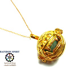 ★免費送貨[金K24RGP]巴厘島神“男爵”的純金塗層項鍊可以取出（拉長石） 第1張的照片